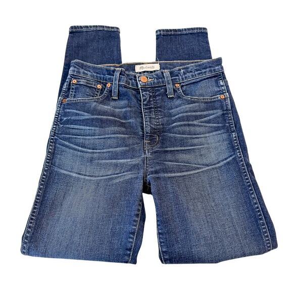 Madewell 10" High Riser Skinny Skinny Dark Wash Denim Jeans SZ28 - Picture 3 of 7